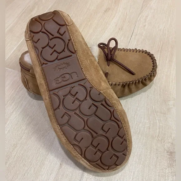 UGG Brown Suede Moccasin Slippers - Picture 4 of 4
